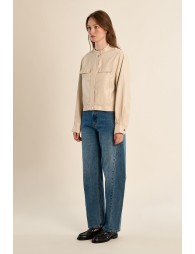 Short mortard jacket, imitation leather effect