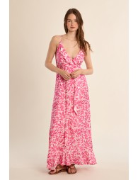 Robe longue, à imprimé floral