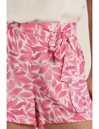 Short fluide, taille haute à imprimé floral