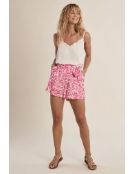 Short de mujer corto, con estampado y lazada.