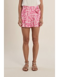 Short fluide, taille haute à imprimé floral