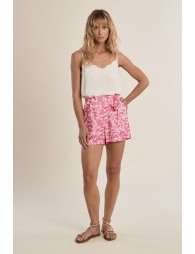 Short de mujer corto, con estampado y lazada.
