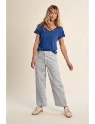 Camiseta de mujer de manga corta, escote V.