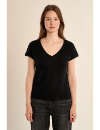 Camiseta de mujer de manga corta, escote V.