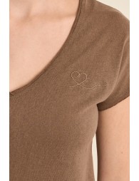 Camiseta de mujer de manga corta, escote V.