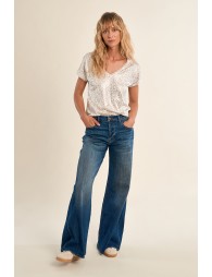 Camiseta de mujer de manga corta, estampado animal.