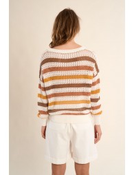 Jersey de mujer de manga larga, de rayas.