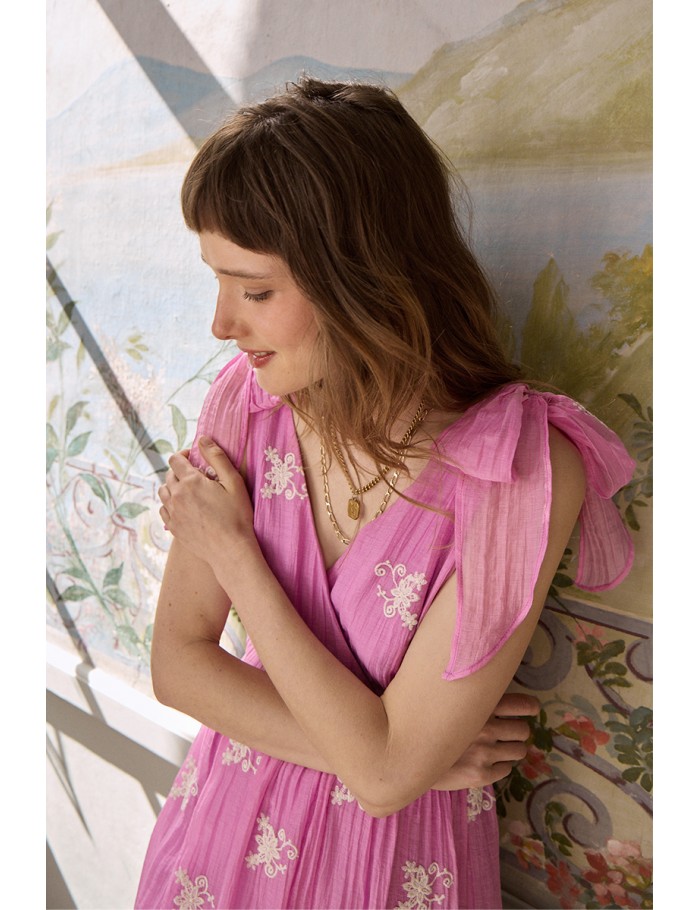 Long dress with embroidery