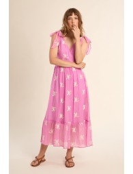 Robe longue avec broderies