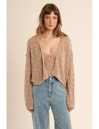 Cardigan en maille ajourée