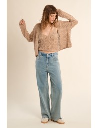 Openwork knit cardigan