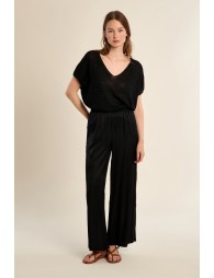 Wide pants, satin effect