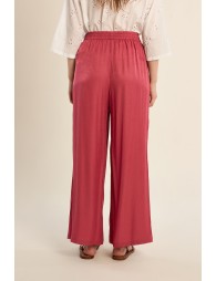 Wide pants, satin effect