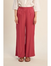 Pantalon large, effet satiné