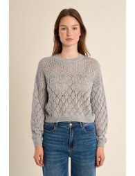 Pull en maille manches longues en semi-transparence