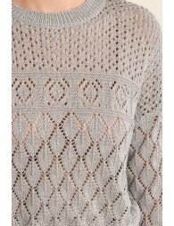 Pull en maille manches longues en semi-transparence