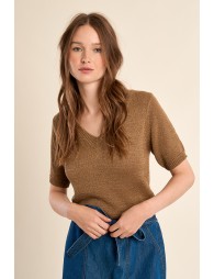 Pull en maille manches courtes