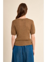 Short-sleeved knitted sweater