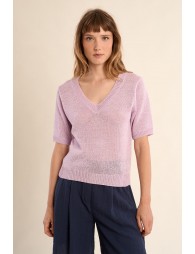 Pull en maille manches courtes