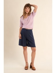 Pull en maille manches courtes