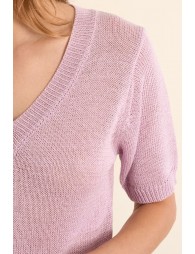 Pull en maille manches courtes