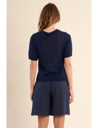 Short-sleeved knitted sweater