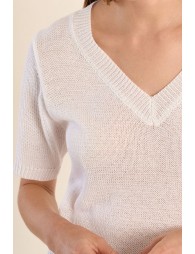 Pull en maille manches courtes