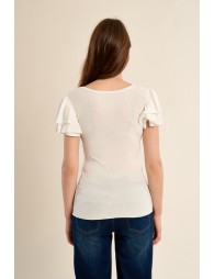 T-shirt with semi-transparent collar