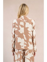 Blazer droit et court, imprimé