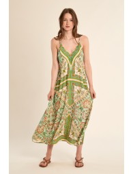 Longue robe fluide, imprimée