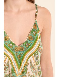 Vestido largo, de tirantes, con estampado.