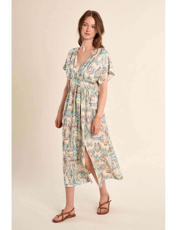 Robe longue à motif ethnique