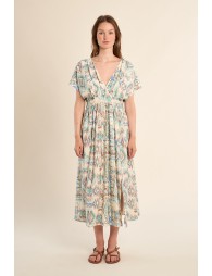 Long dress with ethnic pattern