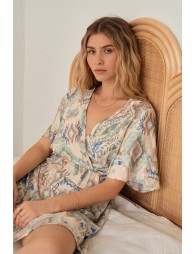 Robe courte à motif ethnique