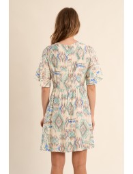 Robe courte à motif ethnique