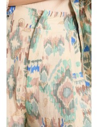 Pantalon droit à motif ethnique