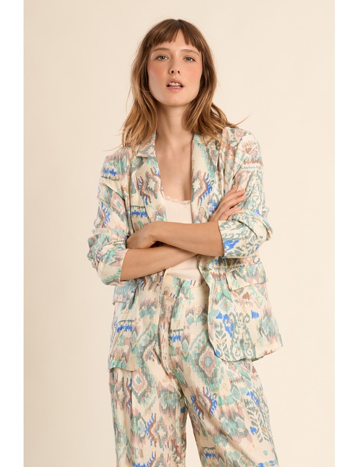 Blazer de mujer de manga larga, con estampado.