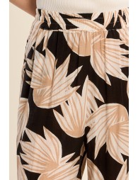 Pantalon fluide imprimé, taille haute