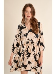 Robe courte Babydoll à imprimé
