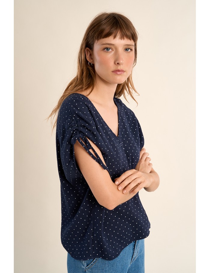 Polka dot blouse top