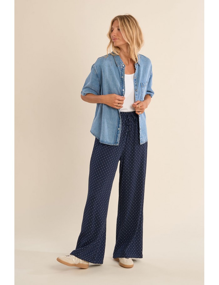 Printed flowing trousers