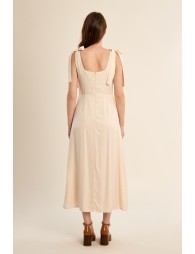 Long dress to tie, satin effect