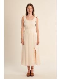 Long dress to tie, satin effect