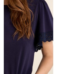 T-shirt en coton oversize, manches volantées