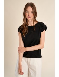 Cotton T-shirt, openwork
