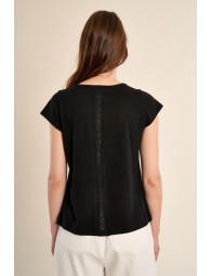 T-shirt en coton, ajouré