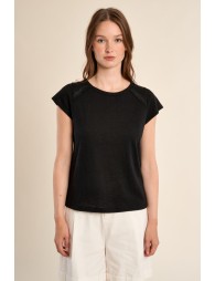 T-shirt en coton, ajouré