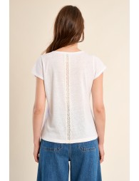 T-shirt en coton, ajouré