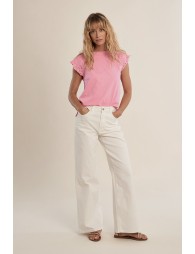 T-shirt en coton avec manches brodées