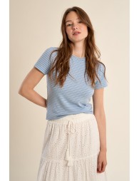 T-shirt rayé, coeur